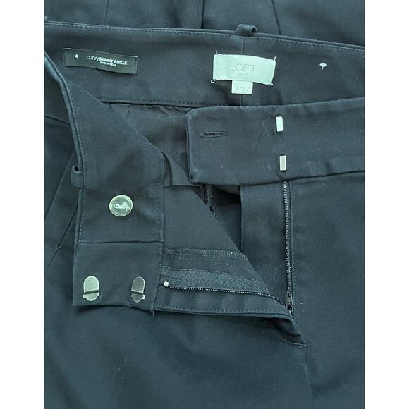 Loft Curvy Skinny Ankle Dress Pants, Black, Size 4 - Picture 5 of 6